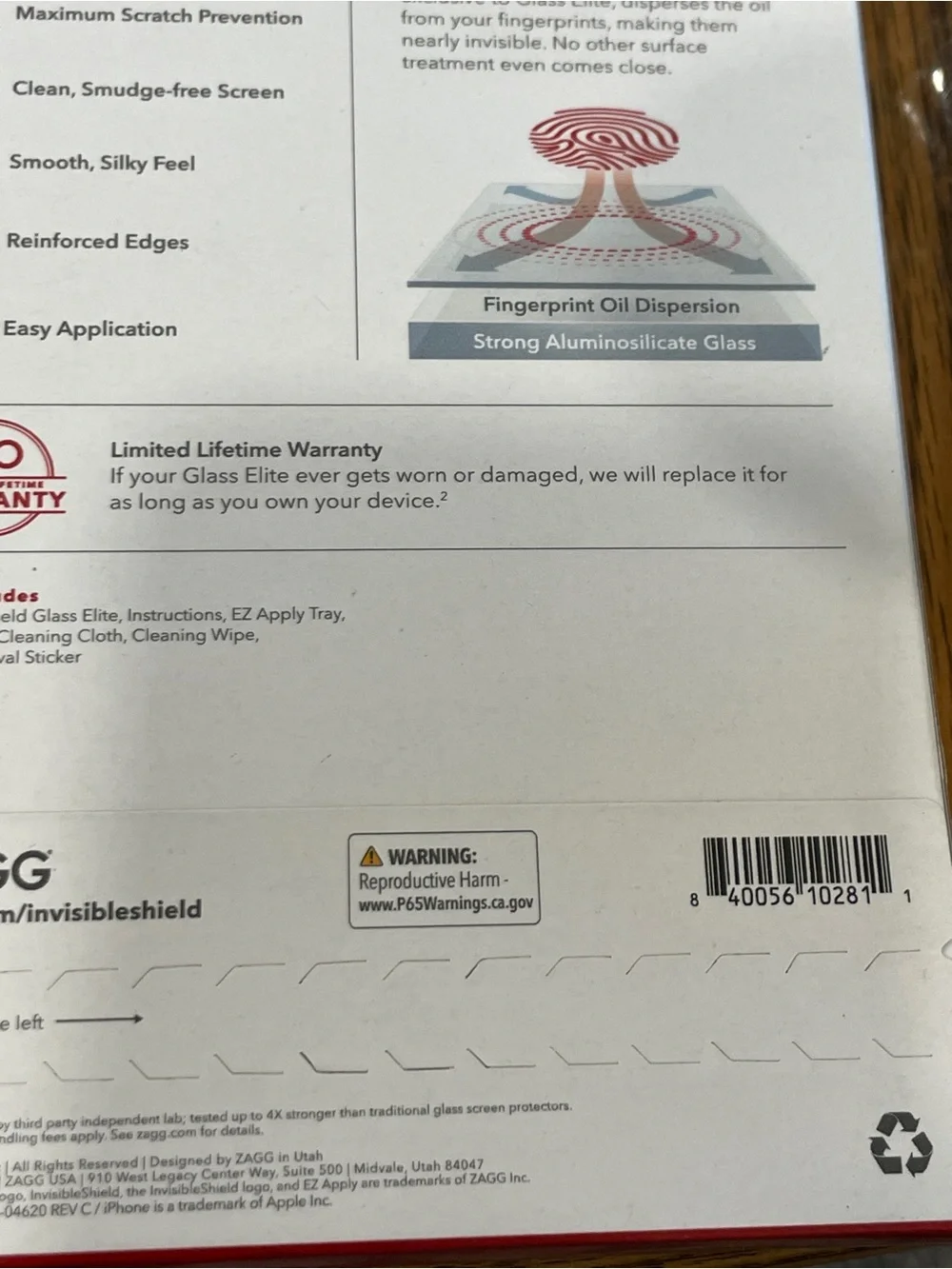 ZAGG Glass Elite Tempered Glass Screen Protector for iPhone 11 Pro / Xs / X